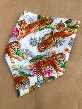 Load image into Gallery viewer, Dog Bandana: &quot;Tiger King&quot; (Tie on &amp; Over the Collar)
