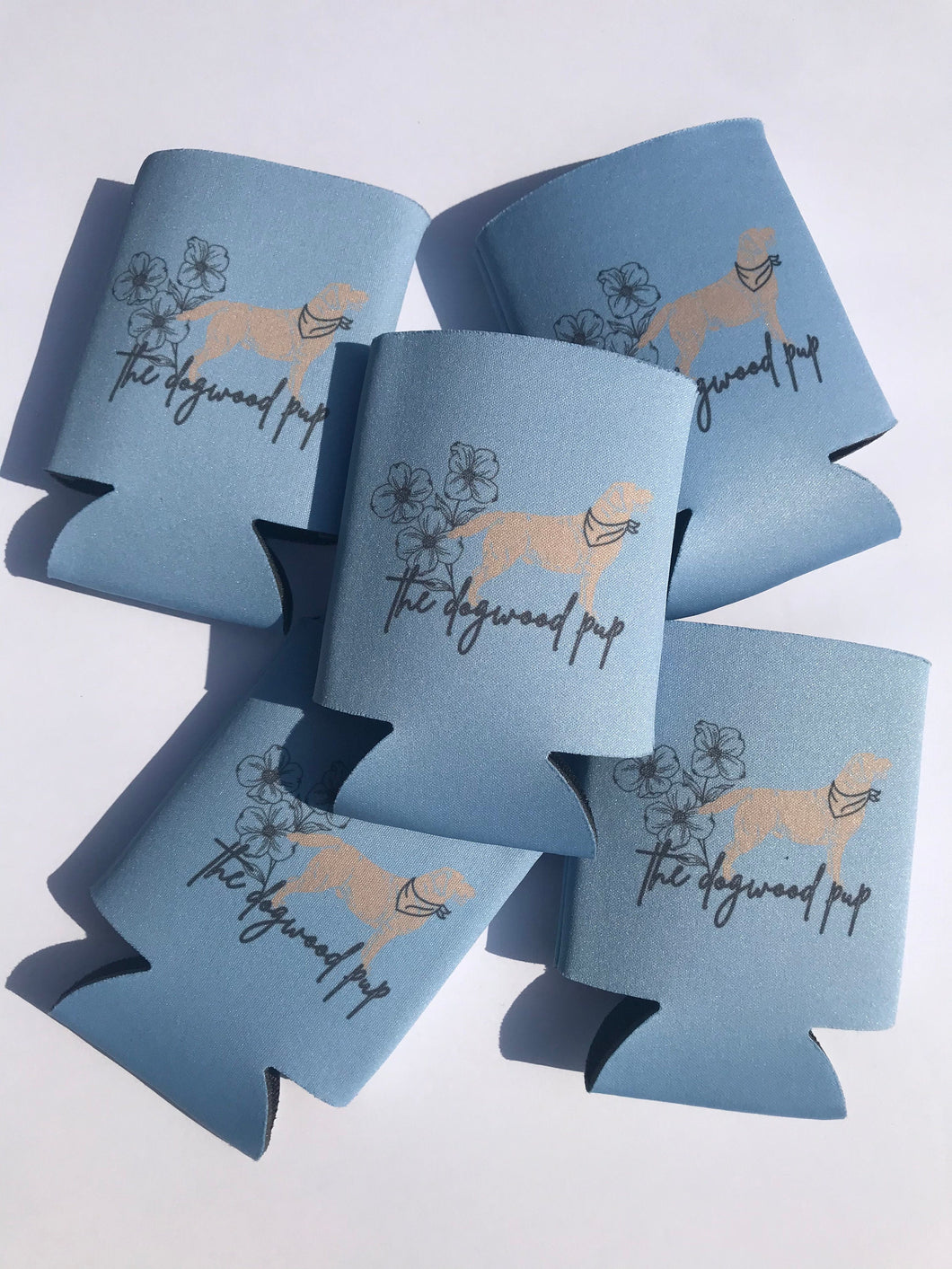 The Dogwood Pup Koozies/Can Coolers - blue